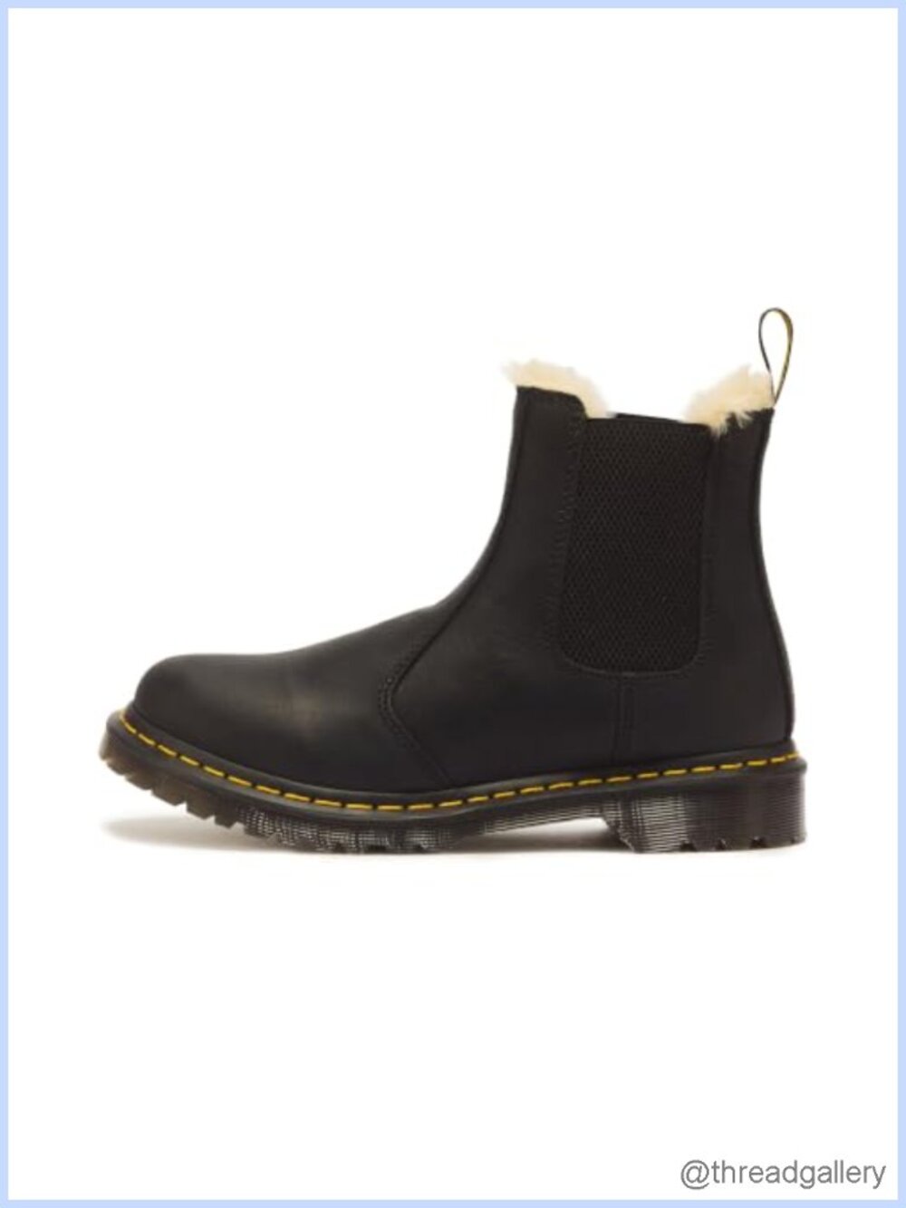 Dr. Martens 2976 Leonore Leather Warmwair Chelsea Boot Mid-Calf Faux Fur Lined
